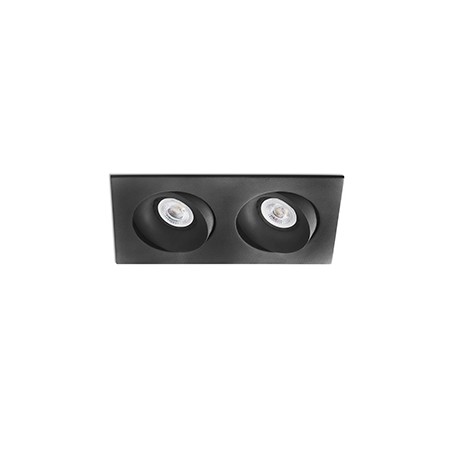 Empotrable doble cuadrado orientable de techo Faro Barcelona ARGON 43413 Negro 
