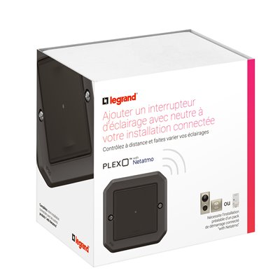 Comando iluminación opción regulación con neutro Plexo Netatmo Legrand 069896L Antracita