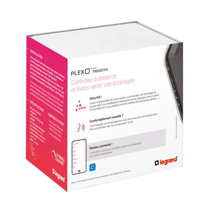 Comando iluminación opción regulación con neutro Plexo Netatmo Legrand 069896L Antracita