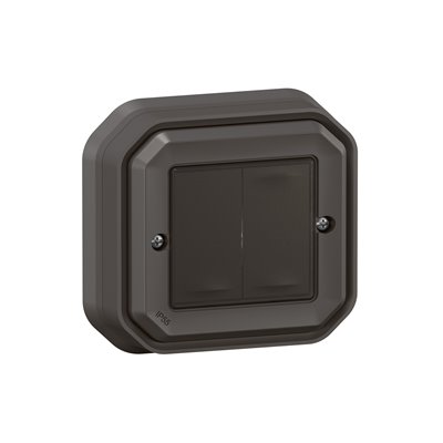 Comando doble iluminación inhalambrico sin pilas Plexo Netatmo Legrand 069836L Antracita