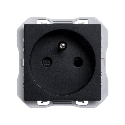 Base de enchufe francesa 2P+T 16A SIMON 20000458-098 Simon 270 Negro mate