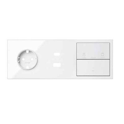 Kit frontal 3 elementos 1 base + USB C+A + pers + tec SIMON 10020333-130 Simon 100 Blanco