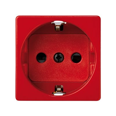 Base de enchufe  schuko 2P+TT 16A 250V SIMON 27 Play 27432-68 Rojo