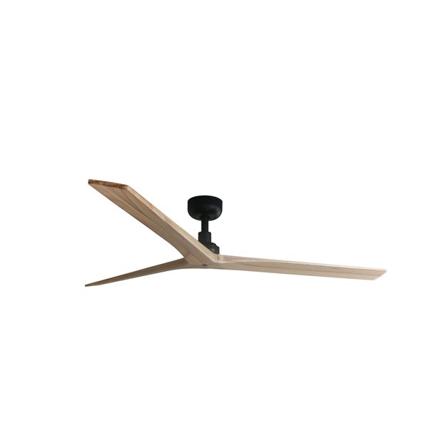 Ventilador de techo FARO Barcelona 34282 KLIM L negro y roble claro