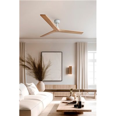 Ventilador de techo FARO Barcelona 34280 KLIM M blanco y roble claro
