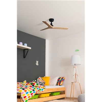 Ventilador de techo FARO Barcelona 34284 KLIM S negro y roble claro