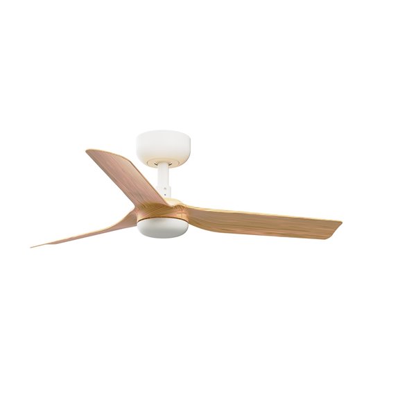 Ventilador de techo FARO Barcelona 33821 MINI PUNT S blanco y madera clara
