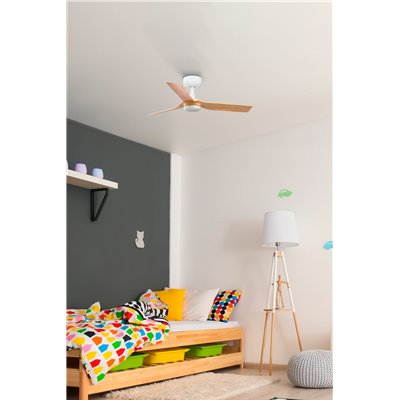 Ventilador de techo FARO Barcelona 33821 MINI PUNT S blanco y madera clara
