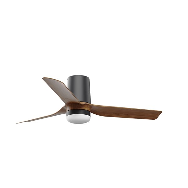 Ventilador Led de techo FARO Barcelona 33835-1TW MINI PUNT TUB S negro y nogal