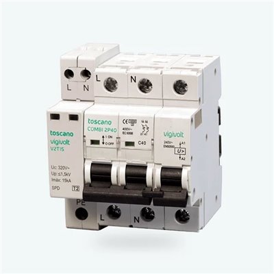 Protector sobretensiones mixto TOSCANO COMBI-2P40T15 monofasico 10002471
