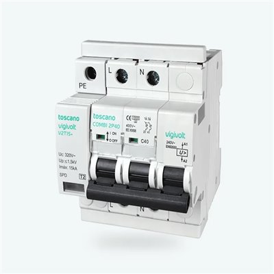 Protector sobretensiones mixto TOSCANO COMBI-2P50T15 monofasico 10002472
