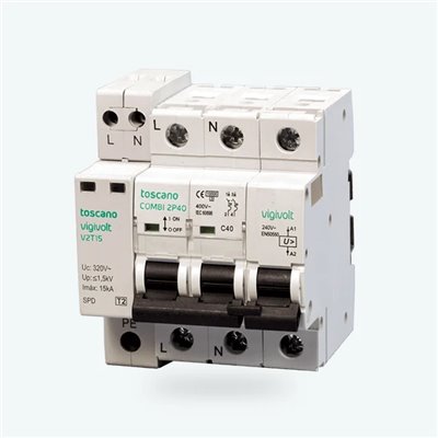 Protector sobretensiones mixto TOSCANO COMBI-2P32T15 monofasico 10002548