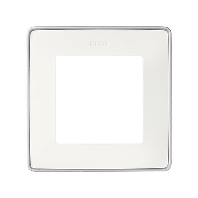 Marco 1 elemento Simon 82 Detail Select 8201610-243 Blanco base aluminio