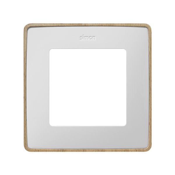 Marco 1 elemento Simon 82 Detail Select 8201610-270 Blanco base madera