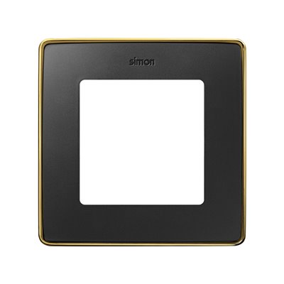 Marco 1 elemento Simon 82 Detail Select 8201610-395 Negro mate base oro