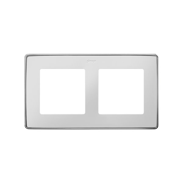 Marco 2 elementos Simon 82 Detail Select 8201620-244 Blanco base cromo