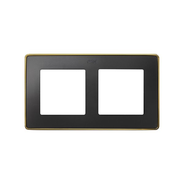 Marco 2 elementos Simon 82 Detail Select 8201620-395 Negro mate base oro