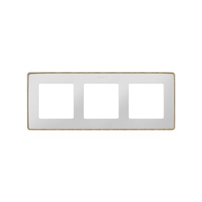 Marco 3 elementos Simon 82 Detail Select 8201630-270 Blanco base madera