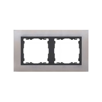 Marco 2 elementos SIMON 82 Nature 82827-37 Acero inox