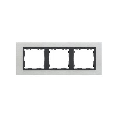 Marco 3 elementos SIMON 82 Nature 82837-31 Inox mate interior grafito
