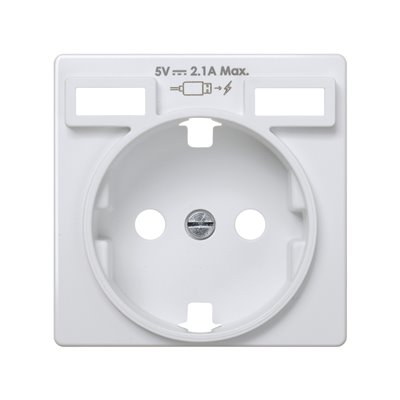 Conjunto base de enchufe schuko + 2xUSB +tapa 8201432-090 blanco Simon 82