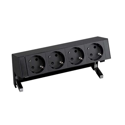 Kit sobremesa SIMON 400 4 bases de enchufe 42404000-138 Negro