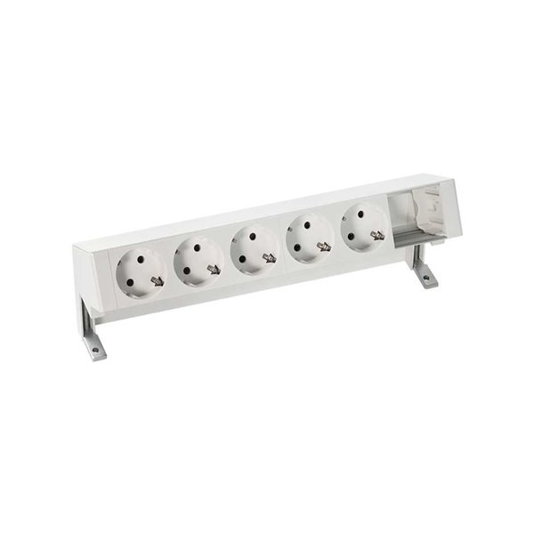 Kit sobremesa SIMON 400 5 enchufes 1 hueco 42605000-130 Blanco