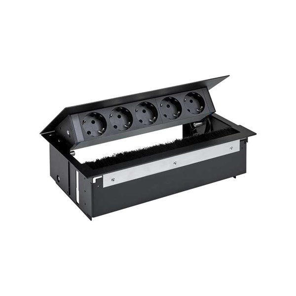 Kit dentro de mesa SIMON 400 5 enchufes 44505000-138 Negro