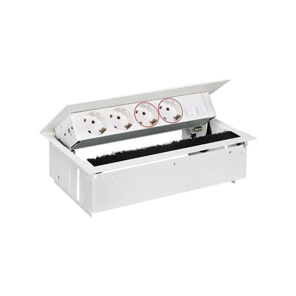 Kit dentro de mesa SIMON 400 2 enchufes 2 SAI 2 RJ45 44502220-130 Blanco