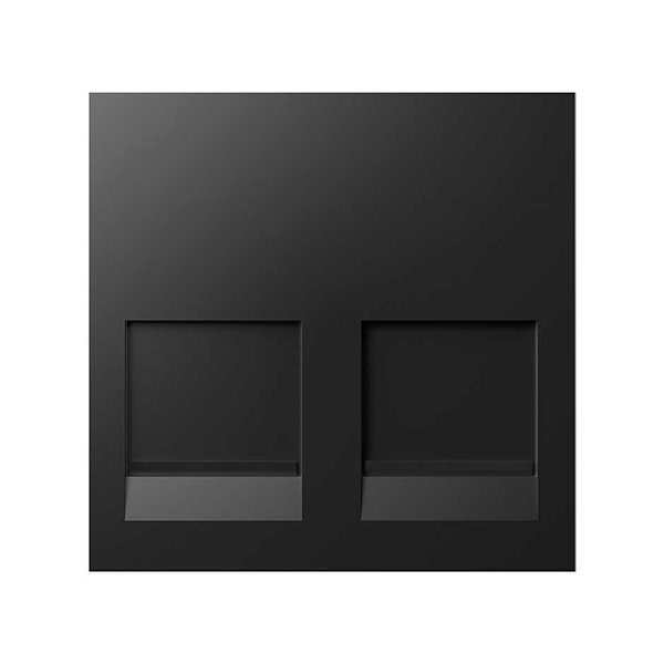 Placa voz y datos con guardapolvo SIMON 400 2xRJ45 ATT y Avaya 40000089-038 Negro
