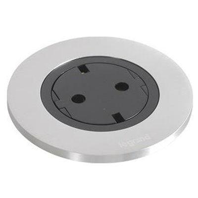 Toma empotrada 2P+T LEGRAND serie INCARA cable 2m y clavija 2P+T 654727 Metálico