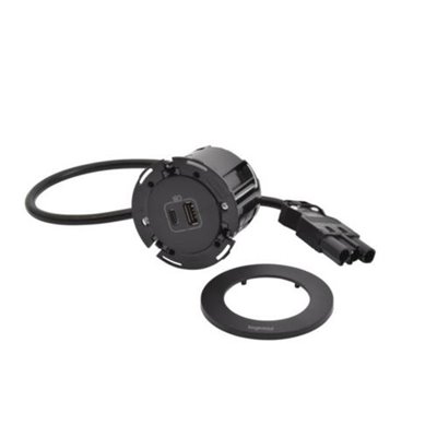 Cargador empotrado USB A+C LEGRAND serie INCARA conector Wieland 654731F Negro
