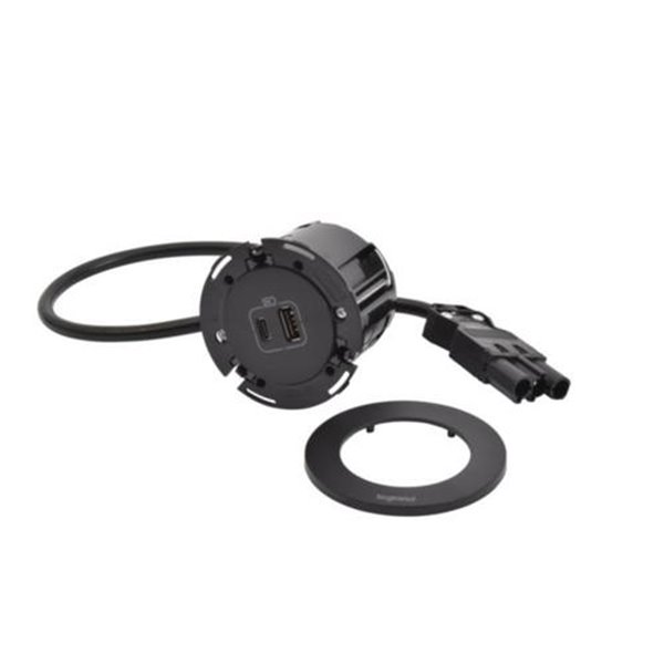 Cargador empotrado USB A+C LEGRAND serie INCARA conector Wieland 654731F Negro