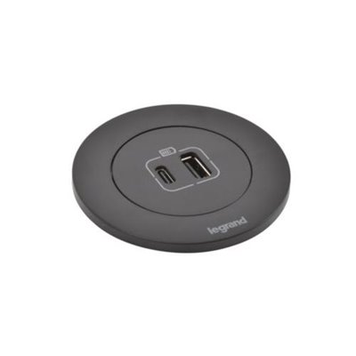 Cargador empotrado USB A+C LEGRAND serie INCARA conector Wieland 654731F Negro