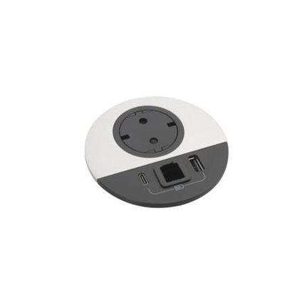 Toma empotrada 2P+T, USB A+C y salida LEGRAND INCARA Wieland 654716F Metálico