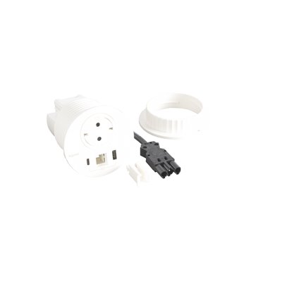Toma empotrada 2P+T, USB A+C y salida LEGRAND INCARA Wieland 654714F Blanco