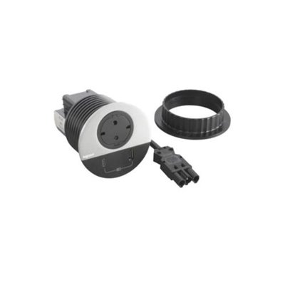 Toma empotrada 2P+T, USB A+C LEGRAND INCARA Wieland 655046F Metálico
