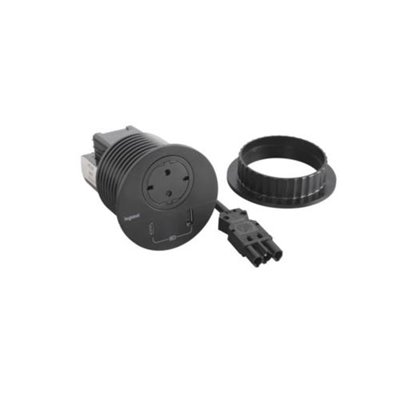 Toma empotrada 2P+T, USB A+C LEGRAND INCARA Wieland 655045F Negro