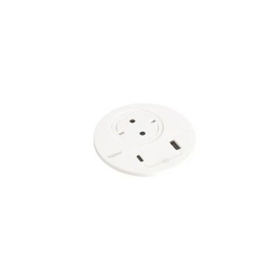 Toma empotrada 2P+T, USB A+C LEGRAND INCARA 2m clavija 2P+T 655044 Blanco
