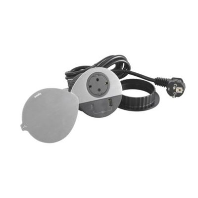 Toma empotrada 2P+T, USB A+C y tapa LEGRAND INCARA 2m y clavija 2P+T 655047 Metálico