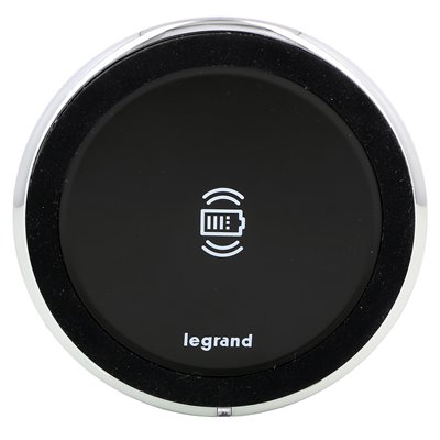 Cargador inalámbrico 15W LEGRAND INCARA Disq 80 certificado QI 077643L Negro