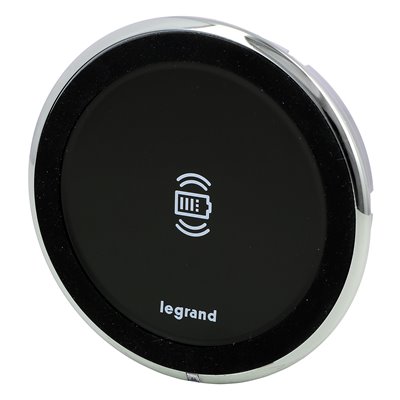 Cargador inalámbrico 15W LEGRAND INCARA Disq 80 certificado QI 077643L Negro