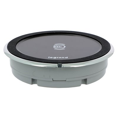 Cargador inalámbrico 15W LEGRAND INCARA Disq 80 certificado QI 077643L Negro