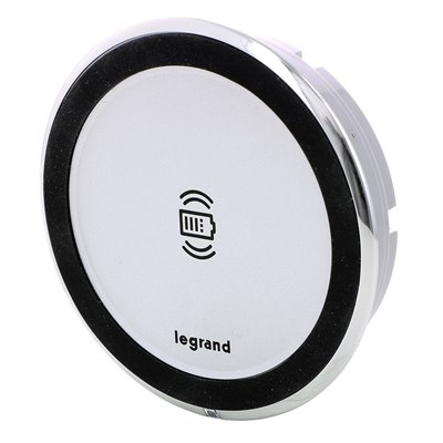 Cargador inalámbrico 15W LEGRAND INCARA Disq 80 certificado QI 077641L Aluminio