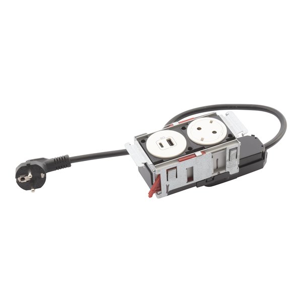 Bloque empotrado 2P+T y USB A+C LEGRAND INCARA DisqIn 654746 Blanco
