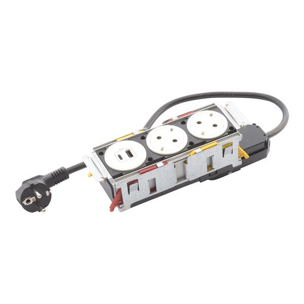 Bloque empotrado 2x 2P+T y USB A+C LEGRAND INCARA DisqIn 654747 Blanco
