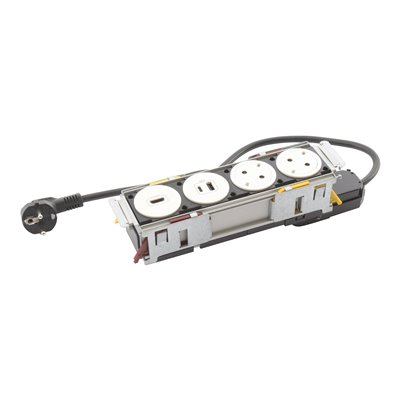 Bloque empotrado 2x 2P+T, HDMI y USB A+C LEGRAND INCARA DisqIn 654748 Blanco