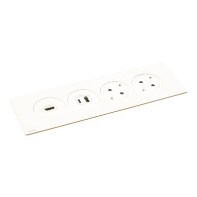 Bloque empotrado 2x 2P+T, HDMI y USB A+C LEGRAND INCARA DisqIn 654748 Blanco