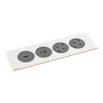 Bloque empotrado 2x 2P+T, HDMI y USB A+C LEGRAND INCARA DisqIn 654751 Negro