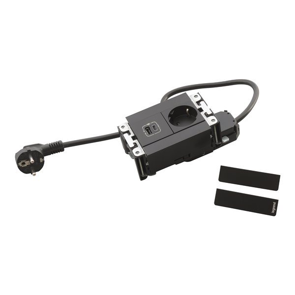 Caja empotrar 4 módulos LEGRAND INCARA Multilink 2P+T y USB A+C 654785 Negro